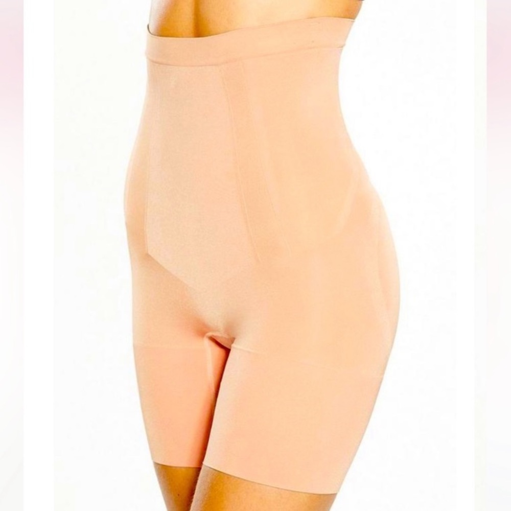 Spanx High Waist Mid-Thigh Shaper Compression Shorts Nude Size 2